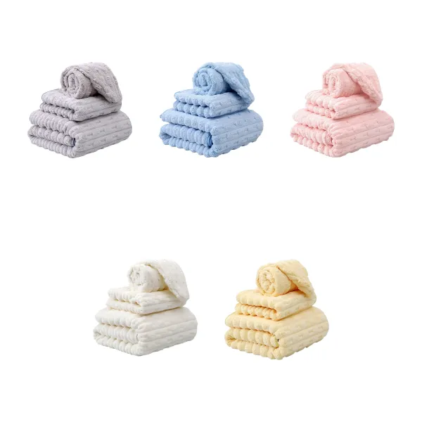 Snowflake Fleece Plush Absorbent Bath Towel Set