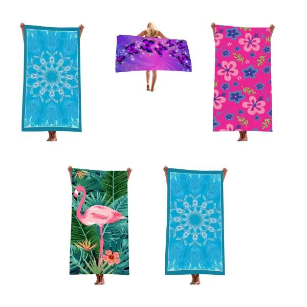 Plush Microfiber Compact Absorbent Beach Towel