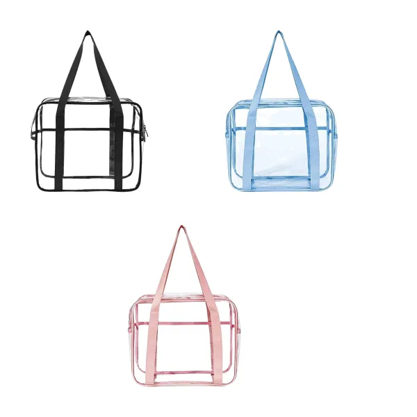 Clear PVC 600D Trim Stadium Security Tote Bag