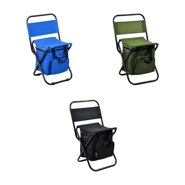 Steel-Frame Folding Insulated Portable Camping Stool