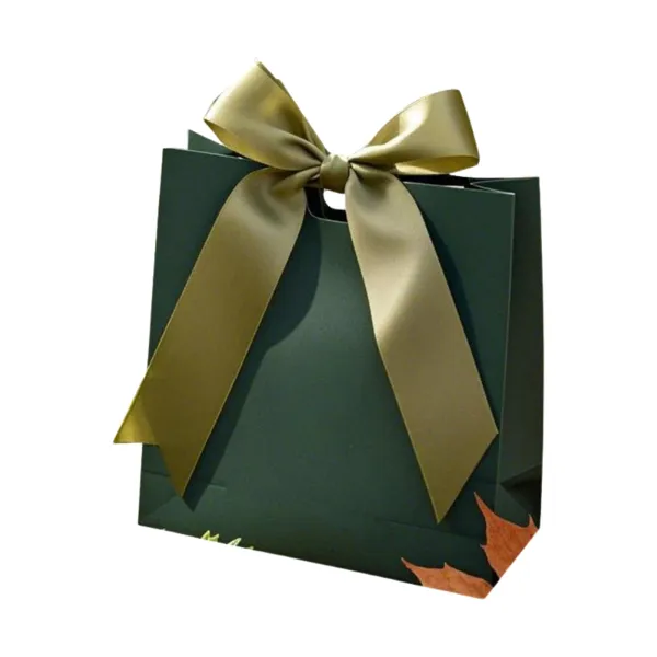 Ribbon-Closure Structured Boutique Shopping Tote Bag