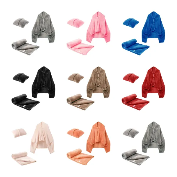 Wearable Plush Fleece Flannel Stadium Throw Blanket