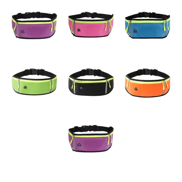 Reflective Stripe Headphone-Port Fitness Waist Pack