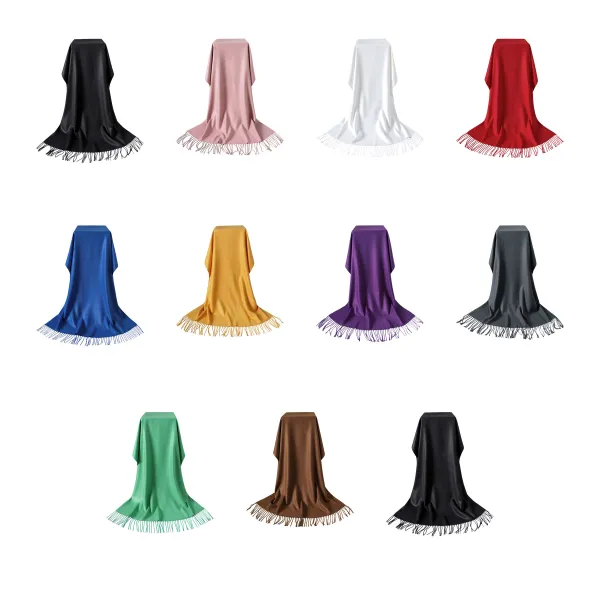 Fringed Tassel Gradient Cashmere-Soft Shawl Scarf