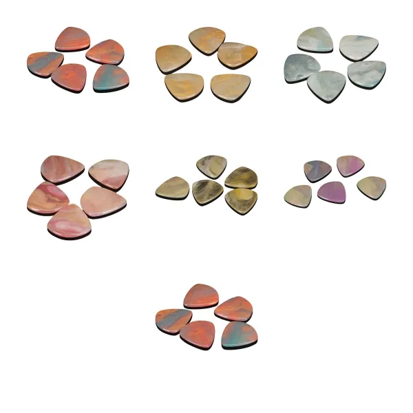 Wear-Resistant Grip Resin Printed Guitar Picks Set