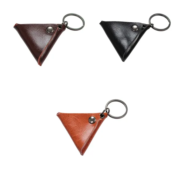 Keyring Triangle Zipper Guitar Pick Pouch Holder