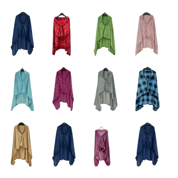 Lightweight Embroidered Polyester Flannel Travel Throw Blanket