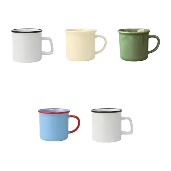 Chip-Resistant Retro Enamel-Style Ceramic Camp Mug