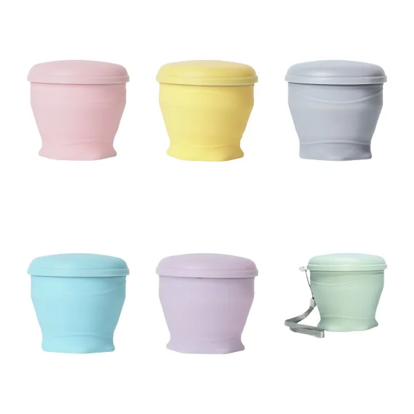Food-Safe Fold-Flat Macaron Silicone Travel Cup