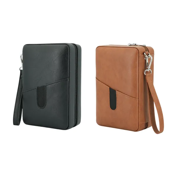 Six-Cigar Rigid Portable Travel Humidor Case
