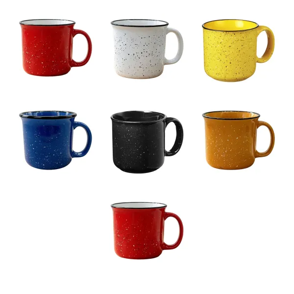 Heritage Enamel-Style Retro Ceramic Camping Mug