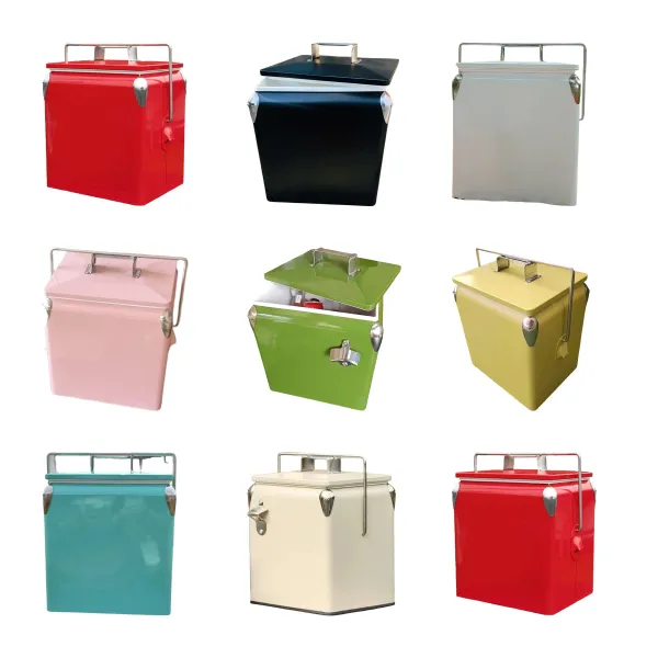 No-Electricity Retro Metal-Accent Insulated Ice Bucket