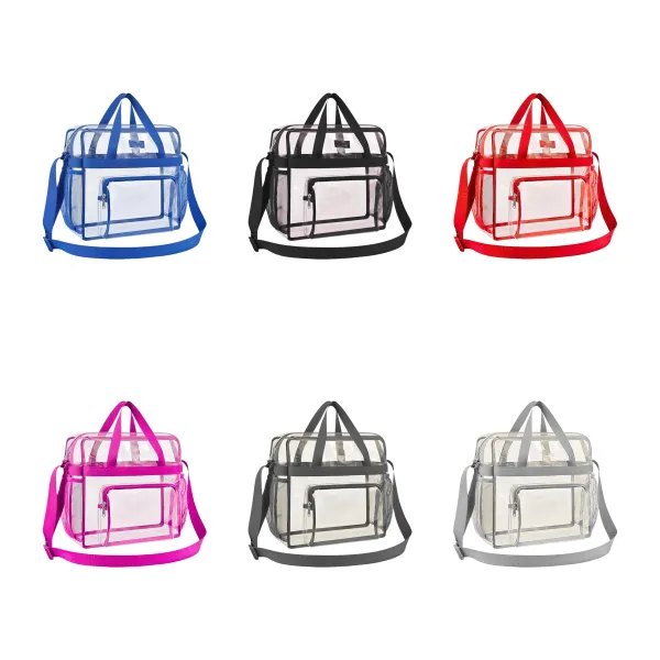 Reinforced-Seam Water-Resistant PVC Stadium Clear Tote