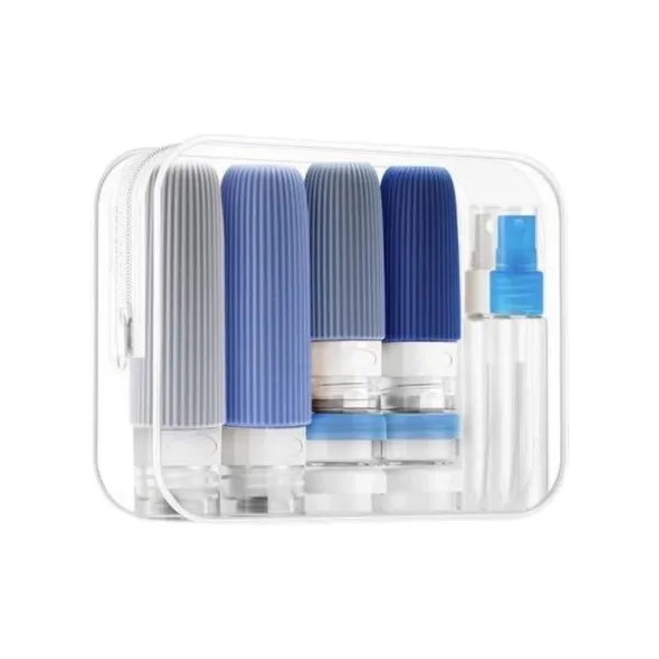 4-Piece Silicone Toiletry Bottle Set with Bag