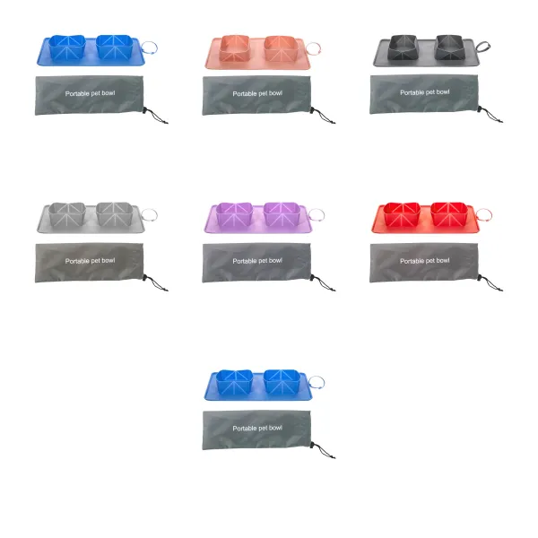 BPA-Free Collapsible Silicone Foldable Pet Food Bowl