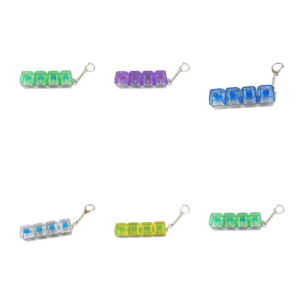 LED-Glow Mechanical Keycap Fidget Keychain Clicker