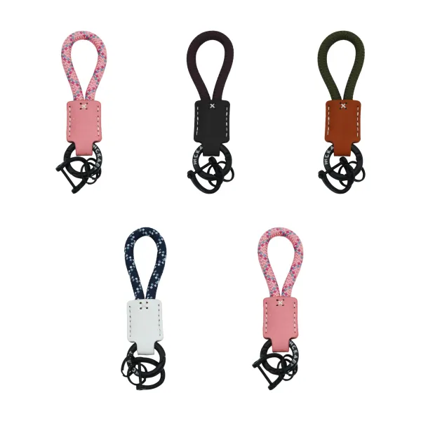 Sturdy-Clasp Genuine Leather Keychain Classic Style