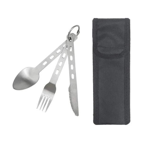 Oxford-Pouch Stainless Steel 3 Piece Cutlery Set