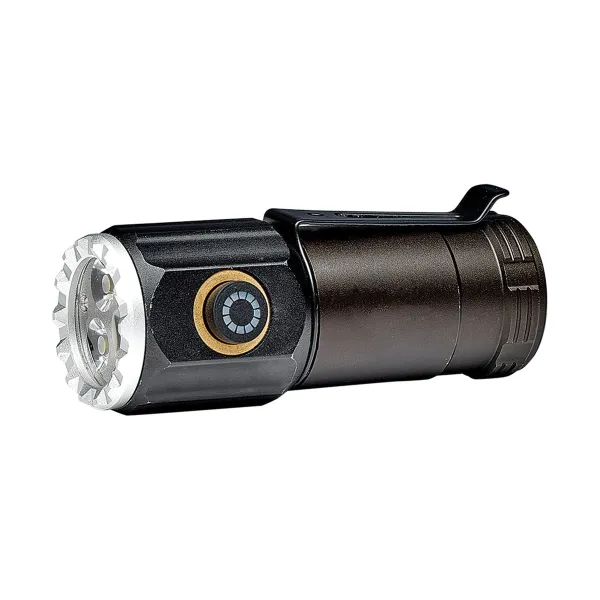 Pocket-Clip Aluminum USB Rechargeable LED Flashlight