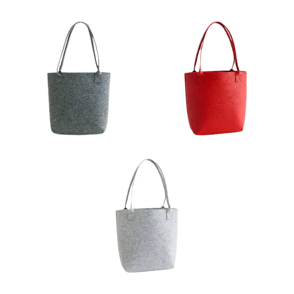 Flat-Fold Reusable Felt Market Shopping Tote