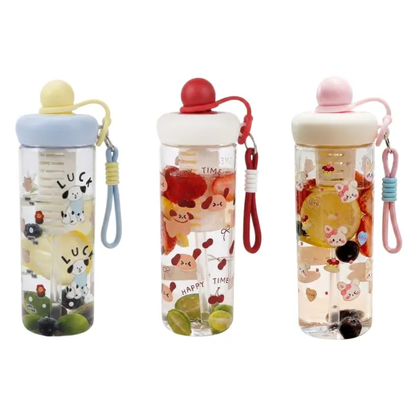 Reusable Straw Sports Water Bottle