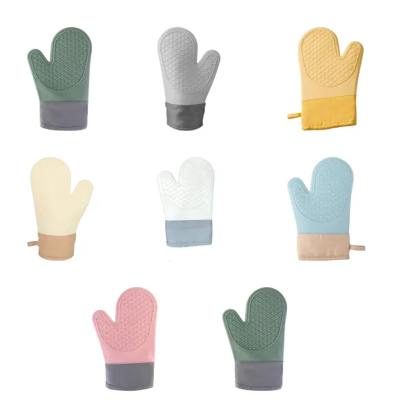 Non-Slip Five Finger Silicone Heat Gloves Pair