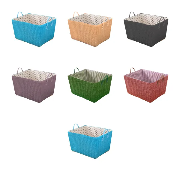 Fold-Flat Collapsible Woven Storage Basket Bin