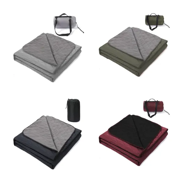 Roll-Strap Rolled Fleece Picnic Blanket Mat
