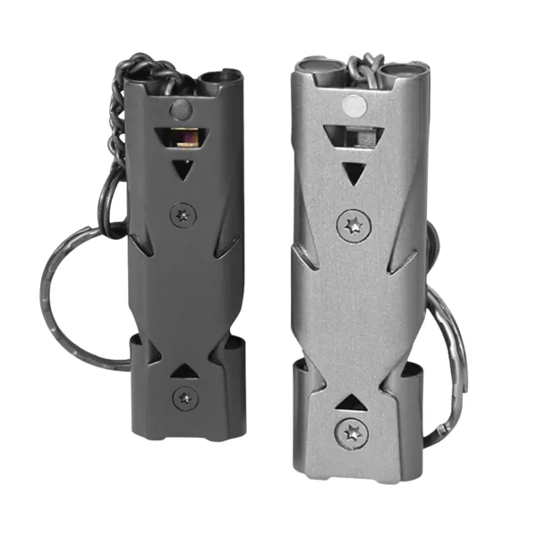 Keychain-Attached High Frequency Dual Tube Safety Whistle