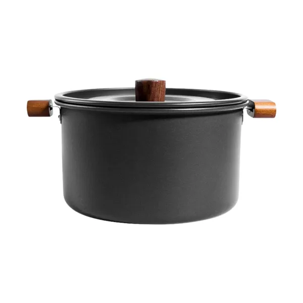 Wood-Grip Dual Handle Camping Hot Pot Mesh Bag
