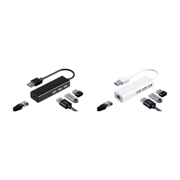 Plug-Play USB To Ethernet Network Adapter Hub