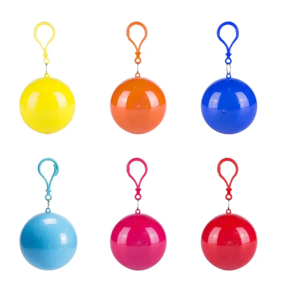 Pocket-Ball Compact Hooded Rain Poncho Jacket