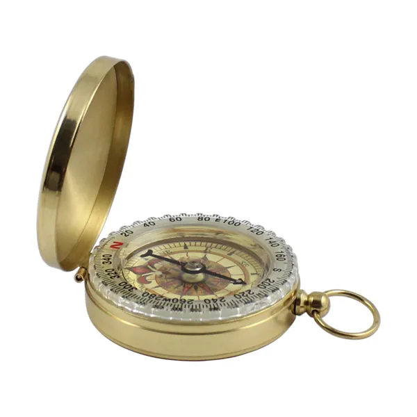 Degree-Marked Solid Brass Pocket Adventure Compass