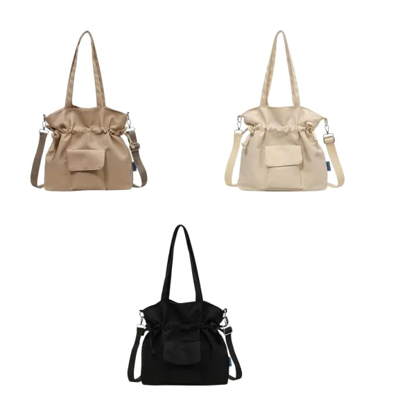 Cinch-Top Canvas Drawstring Shopping Tote Bag