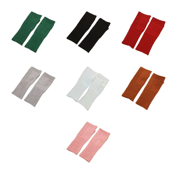 7-Color Jacquard Half Finger Winter Gloves