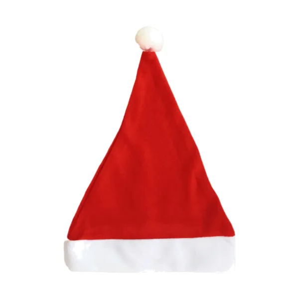 Cone-Shape Classic Brushed Cloth Santa Hat