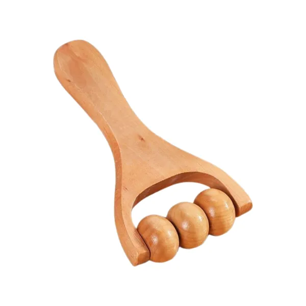 Polished Sandalwood Rolling Neck Massager
