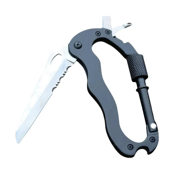 Multifunction Folding Knife Carabiner Clip Tool