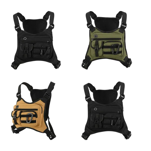 Hands-Free Tactical Chest Rig Utility Pouch Bag