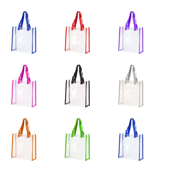Snap-Button Clear PVC Jelly Tote Shopping Bag