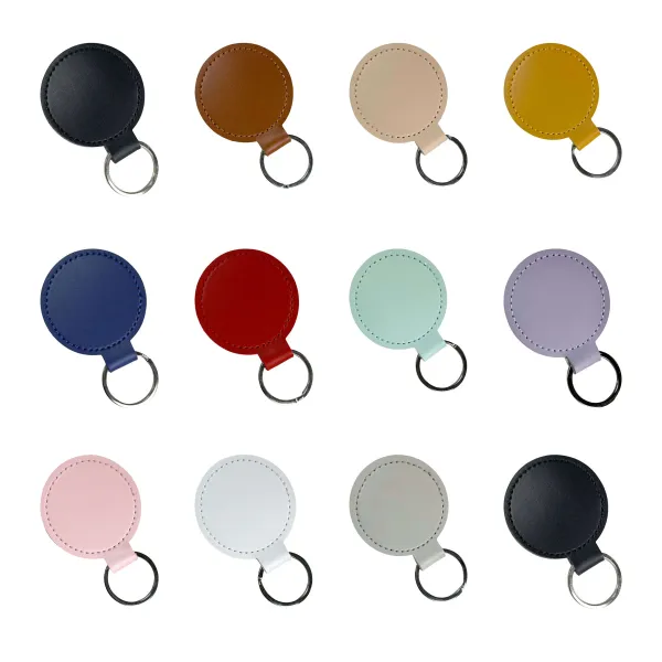 Minimalist Slim PU Leather Keychain Ring