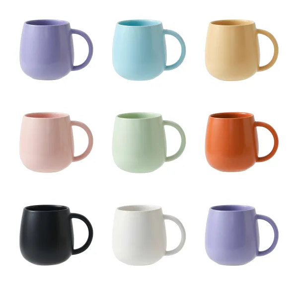 Roomy-Capacity Macaron Color Large Ceramic Coffee Mug