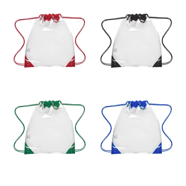 See-Contents Clear PVC Drawstring Backpack Bag