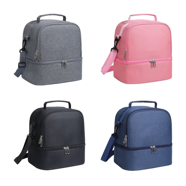Mesh-Pocket Dual Zip Insulated Picnic Cooler Bag