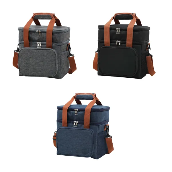 Mesh-Pocket Large Insulated Portable Lunch Cooler Bag