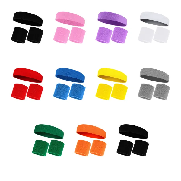 3-Piece Polyester Sweat Wristband Three Piece Set