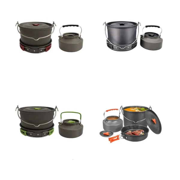 Nested-Set Nested Aluminum Camping Cookware Mess Kit