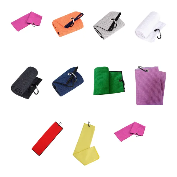 Waffle Microfiber Golf Towel with Carabiner Clip