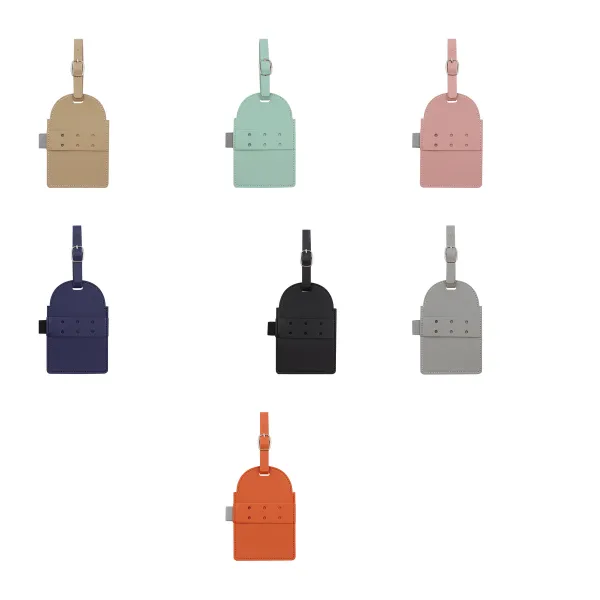 Tee-Holder Leather Golf Tee Luggage Tag