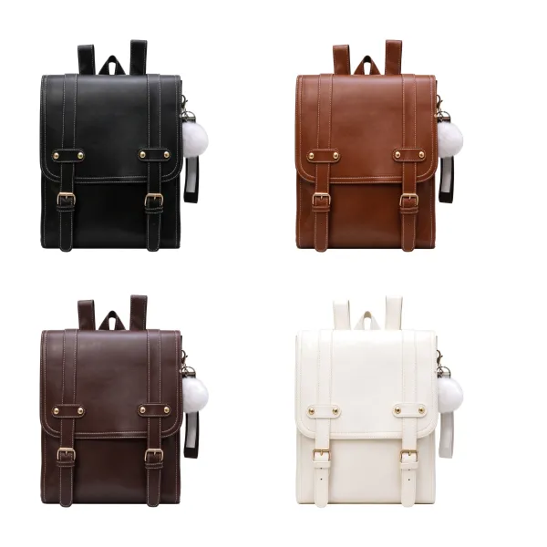 Refined PU Leather Women Backpack